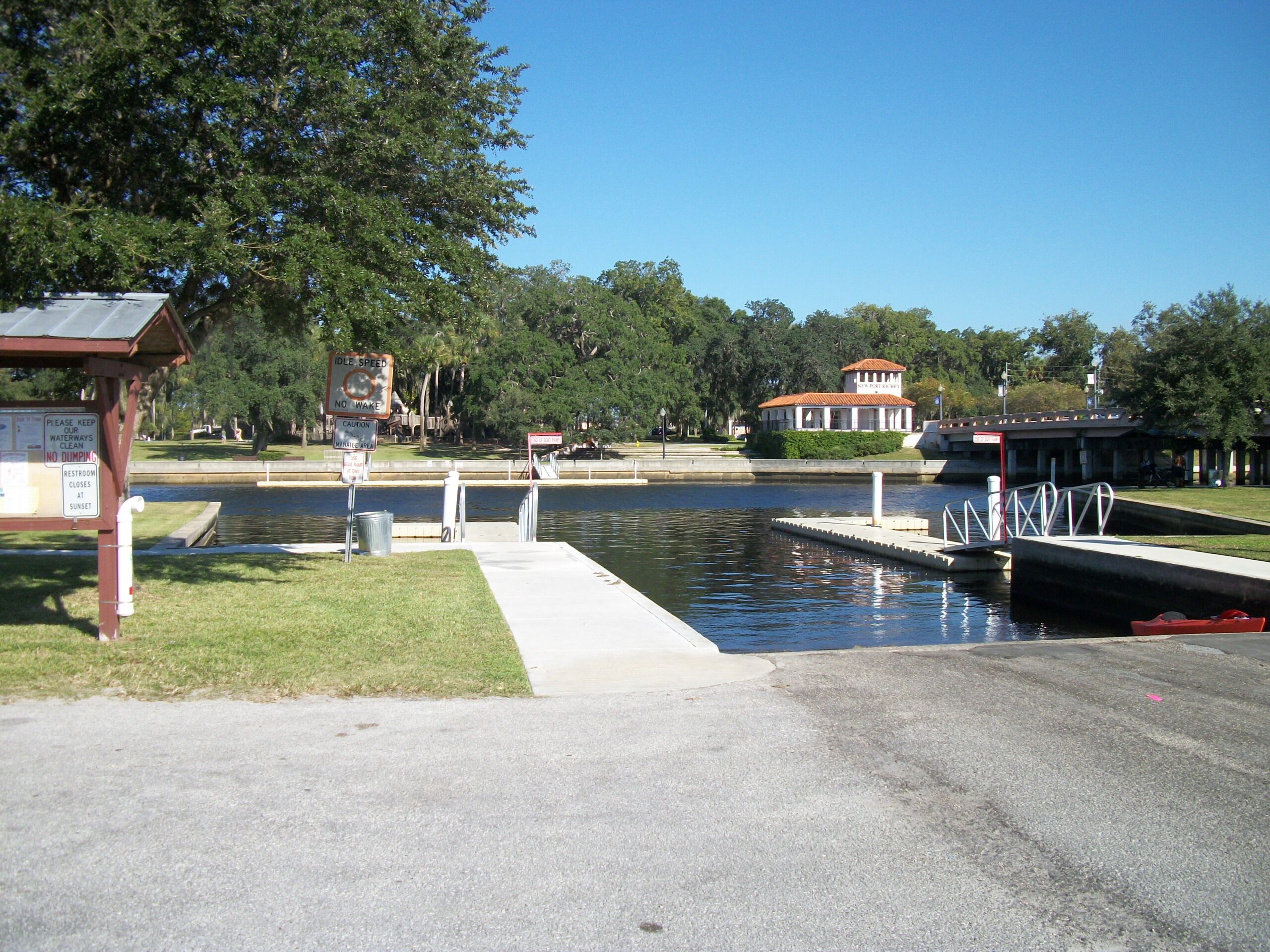 Boat ramp in New Port Richey, Pasco County, Florida