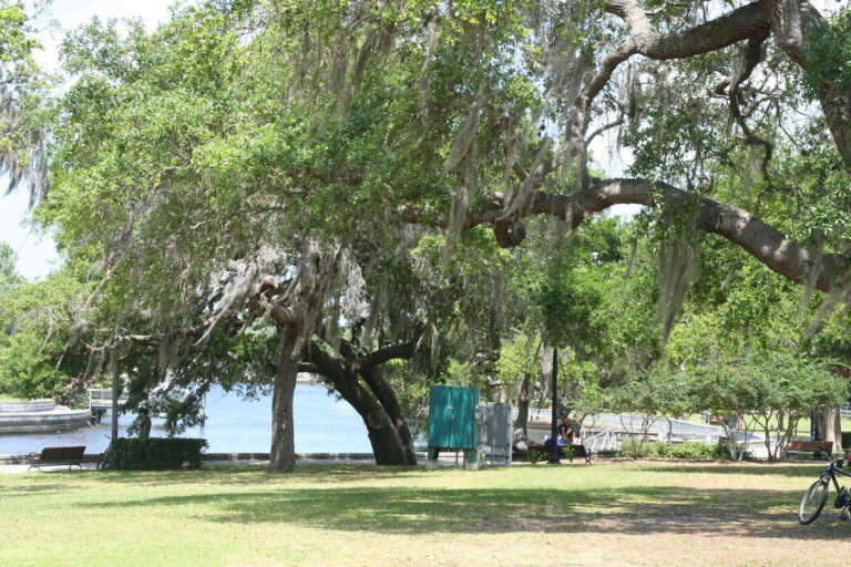 Sims Park along the Cotee River in downtown New Port Richey, Florida