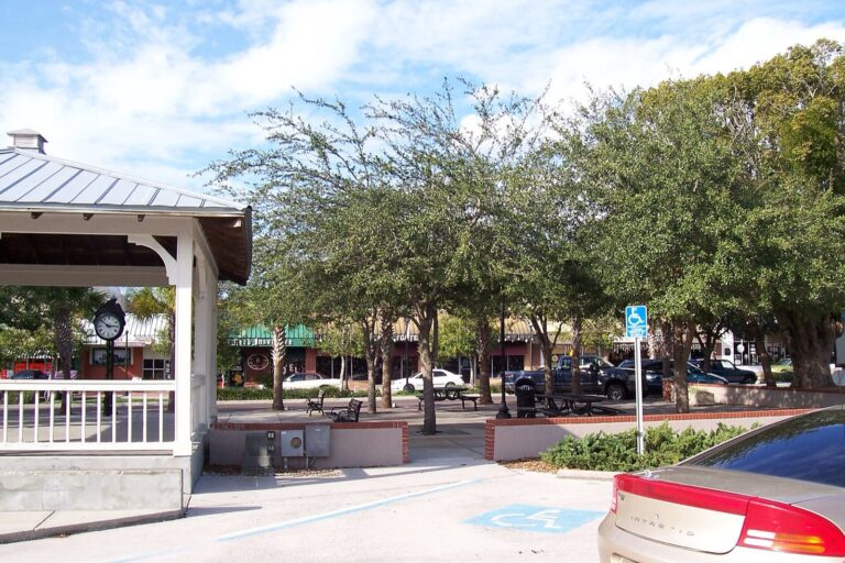 The downtown historic district of Zephyrhills, Florida